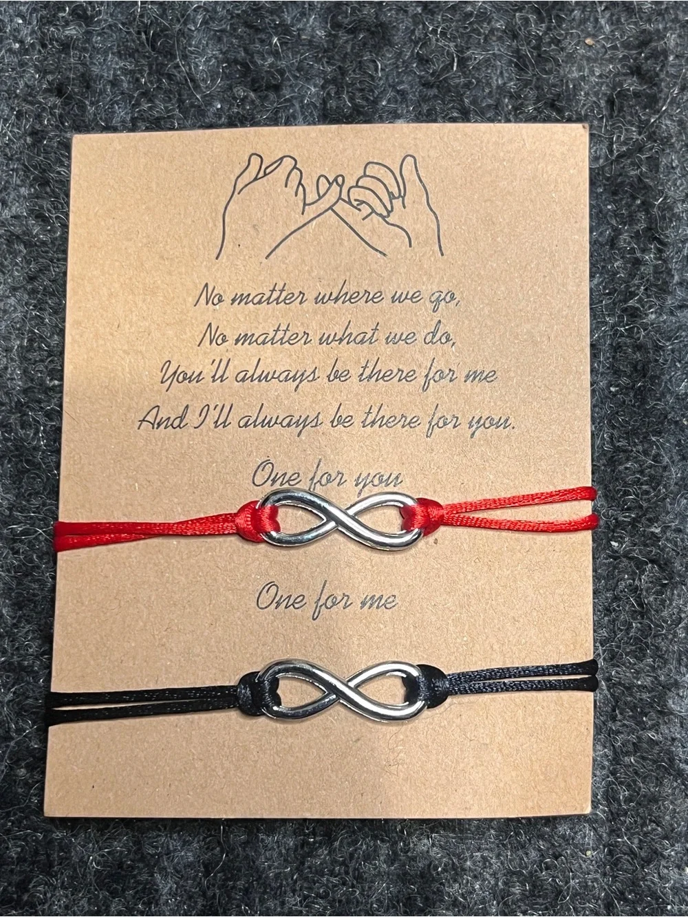 2pc Infinity Friendship Bracelets Adjustable Matching Couple Gift Set